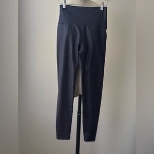 Arie Off Line Leggings Womens Medium Metallic Blue Stretch Yoga Workout